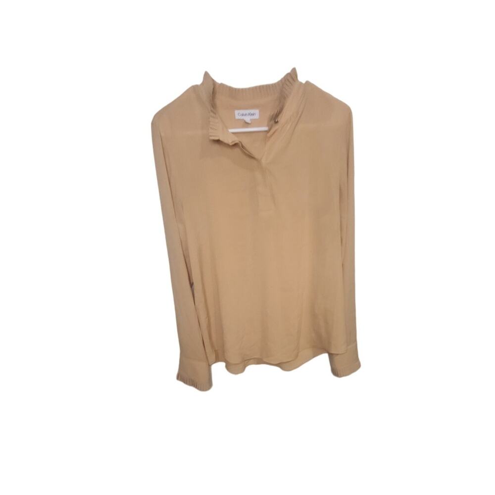 Calvin Klein Women's yellow long sleeve blouse size Medium